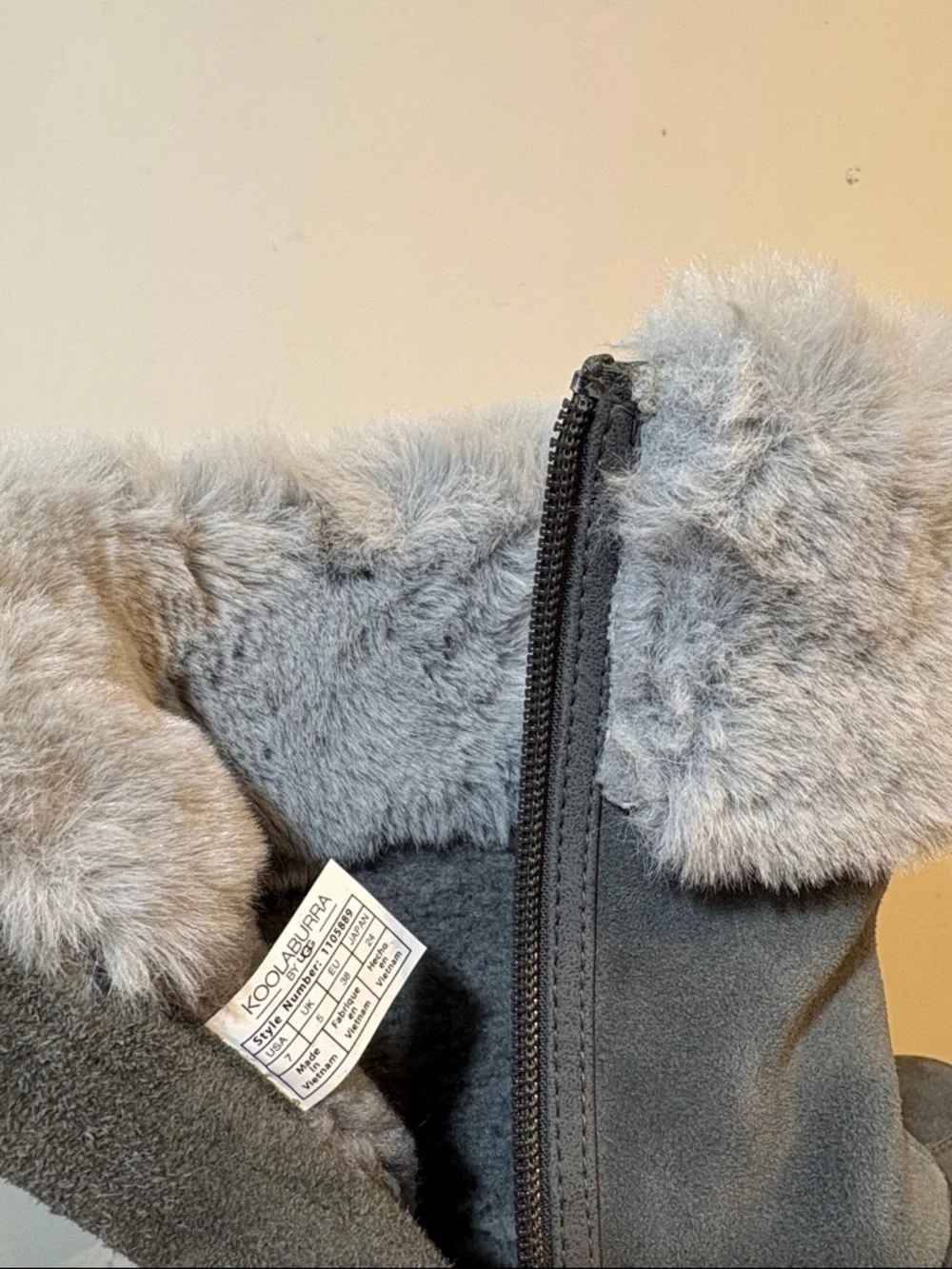 Koolaburra by UGG Women's Grey Faux Fur Trim Tynlee Fashion Boots With The Fur!